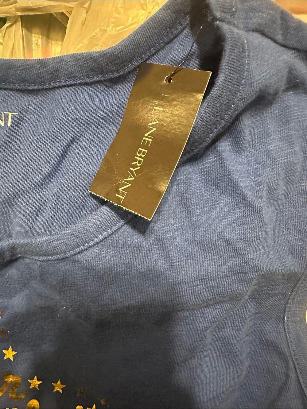 Lane Bryant Navy Blue Cotton Crewneck Top - Picture 5 of 5